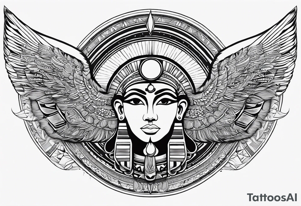 Egyptian winged sun, solar eclipse tattoo idea