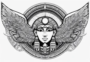 Egyptian winged sun, solar eclipse tattoo idea