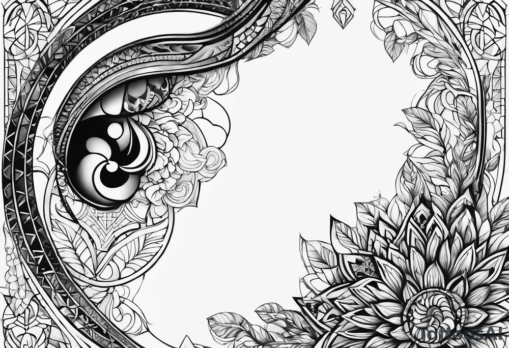 Geometric oroborus tattoo idea