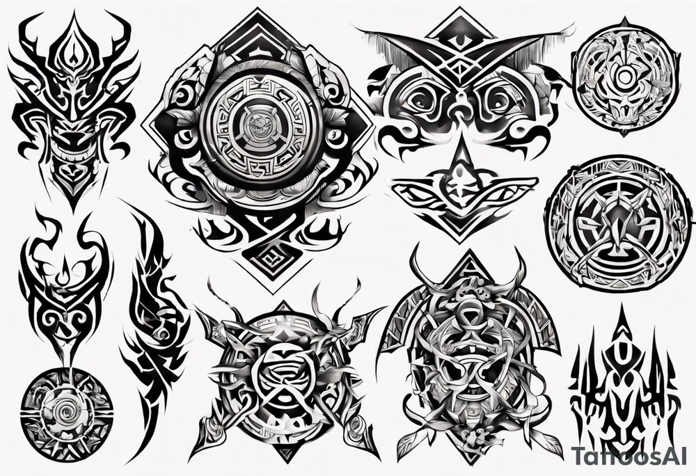 Tribal pectoral tattoo idea