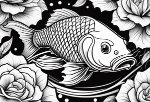 lines, dynamics, smoothness, koi carp, from wrist to shoulder tattoo idea