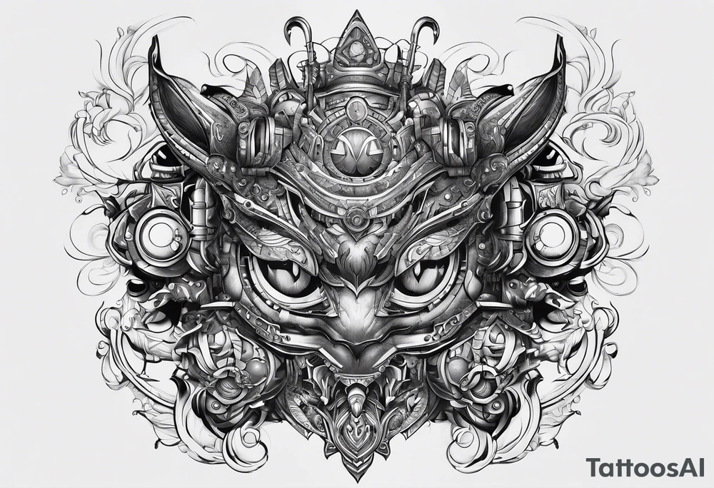 caboclo de lança robotizado tattoo idea