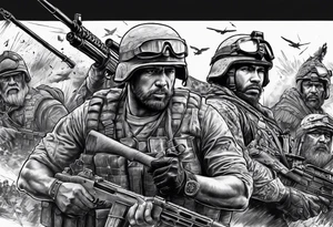 War scene tattoo idea