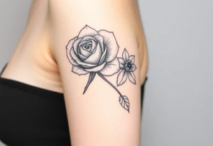 Rose and daffodil tattoo idea