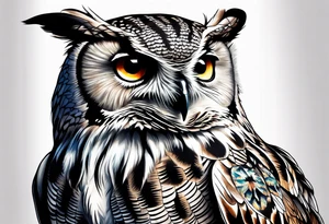 Owl with eyes tattoo idea