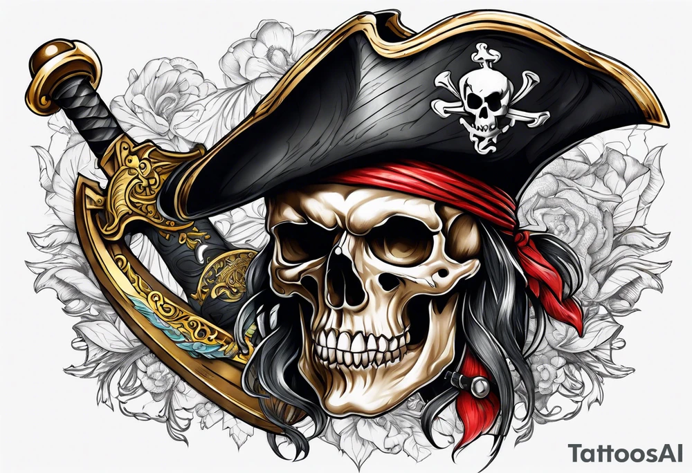Pirate skull tattoo idea