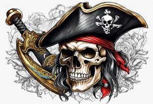 Pirate skull tattoo idea