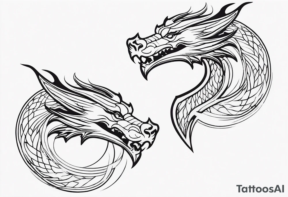 roaring dragons tattoo idea