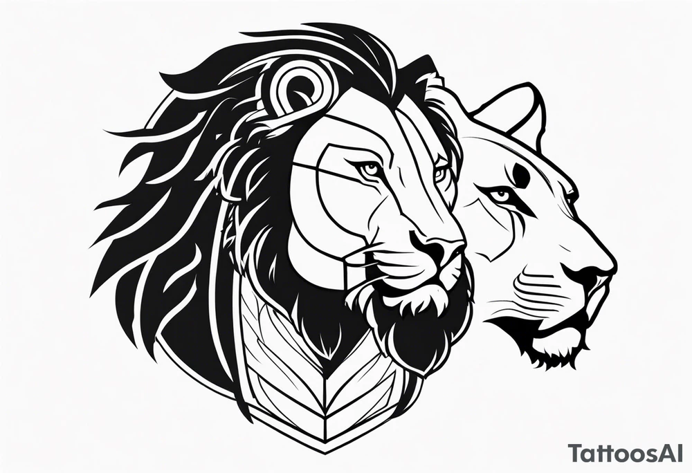 Gladiator with a lion tattoo idea