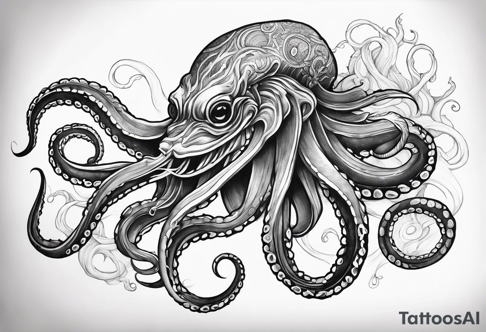 Giant squid tattoo idea