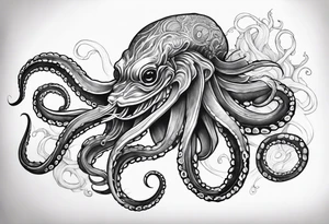 Giant squid tattoo idea