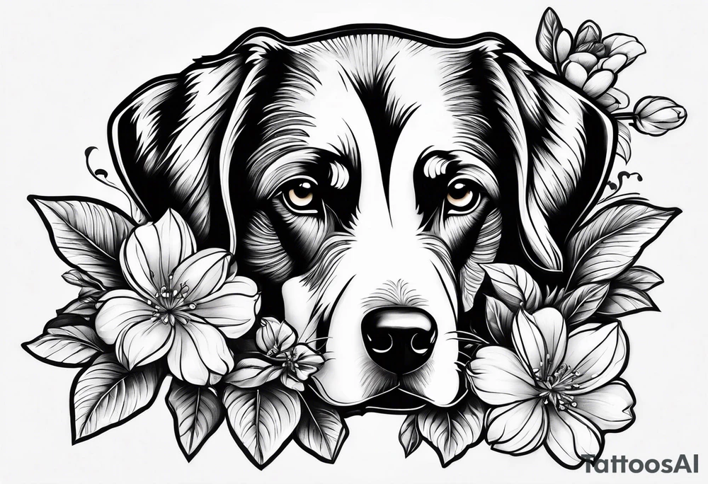 Dog wood flower tattoo idea
