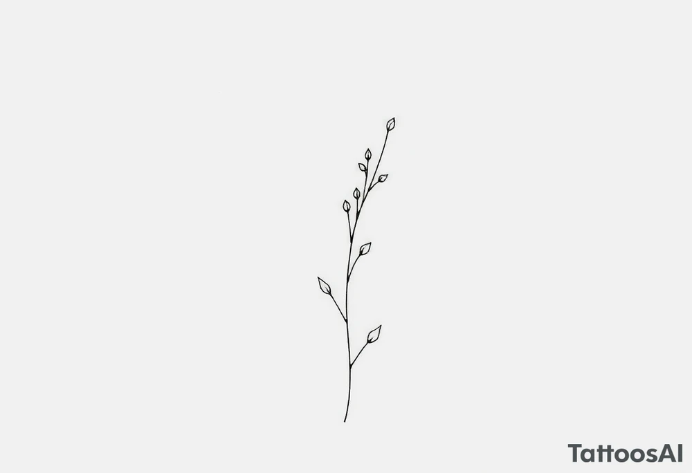 Simple, delicate, fine line, plant. Vertical tattoo idea Simple, delicate, fine line, plant. Vertical tattoo idea