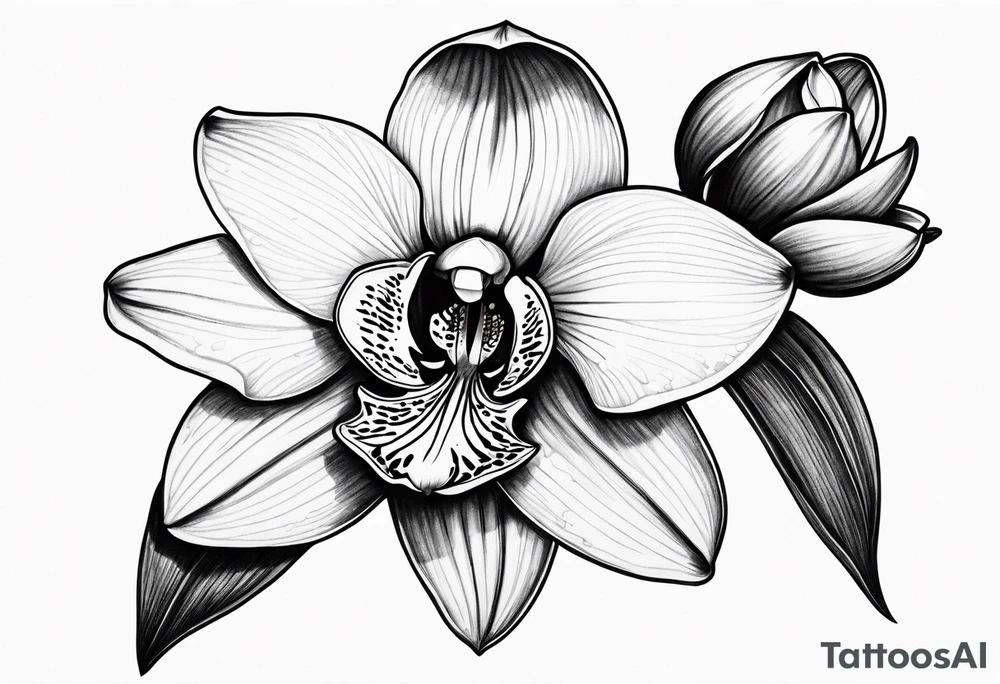 Cymbidium orchid tattoo idea