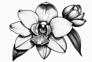 Cymbidium orchid tattoo idea