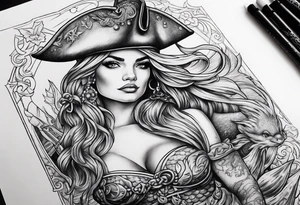 pirate mermaid tattoo idea