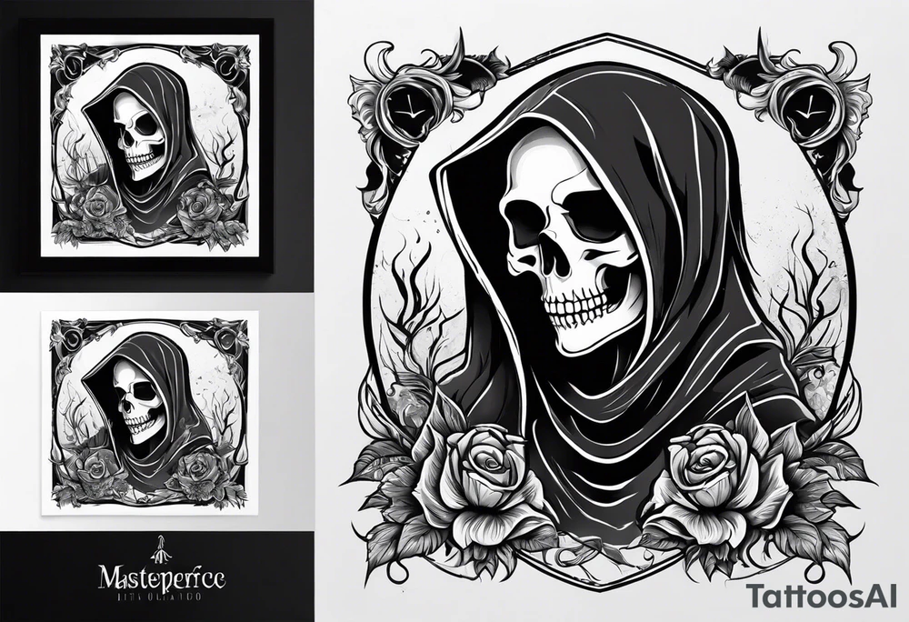 lady skeleton grim reaper satan tattoo idea