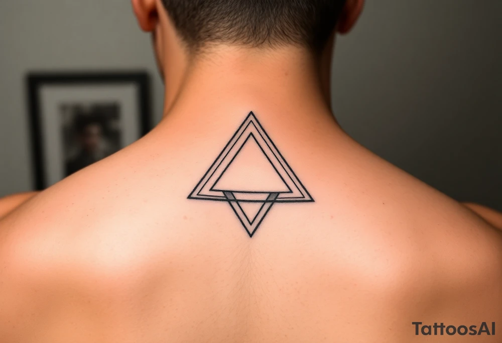 Geometric triangle small tattoo idea