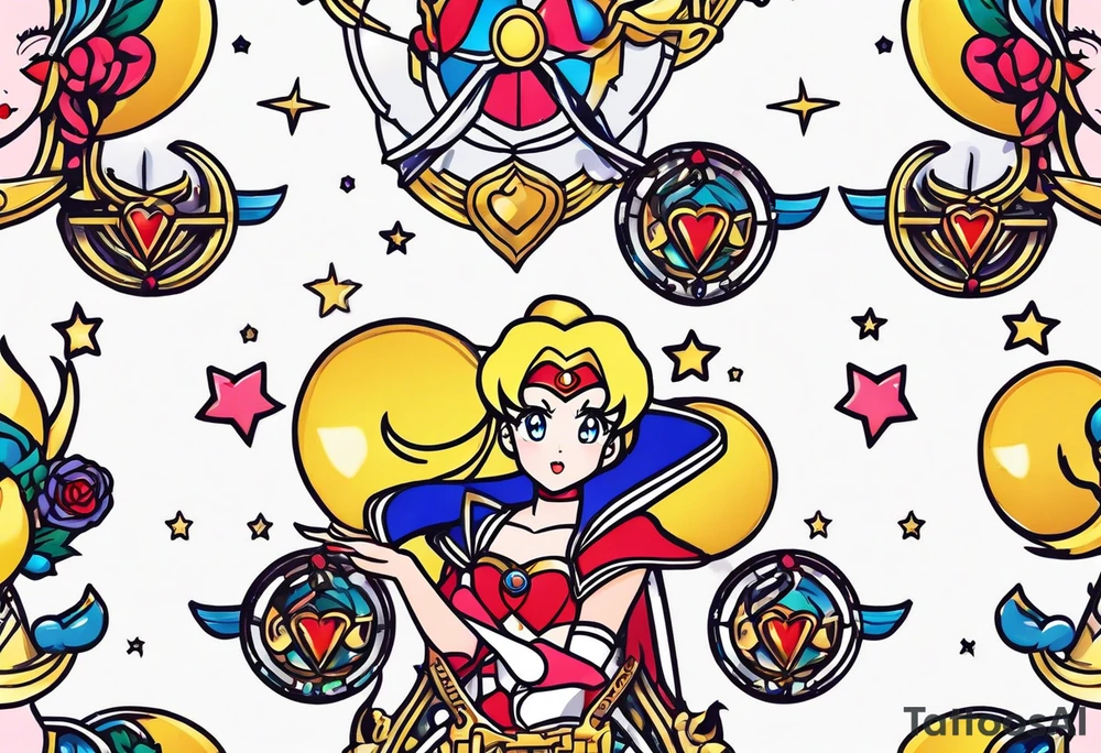 Sailor moon character symbols tattoo idea