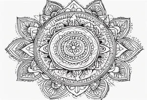 Mexican mandala design fine line whimsical tattoo idea