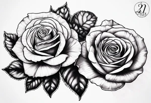2 violets and 1 rose tattoo idea