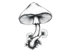Mushroom vintage tattoo idea
