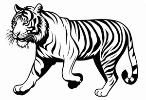 Tiger walking tattoo idea