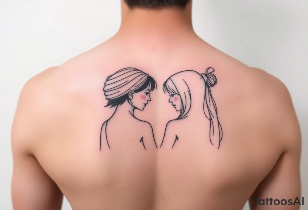 Mother two daughters matching tattoo idea