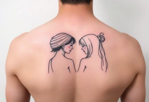 Mother two daughters matching tattoo idea