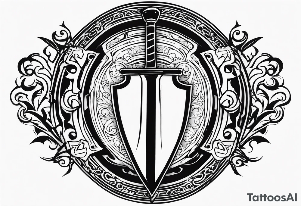 Valhalla sword shield tattoo idea