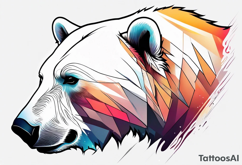 Polar bear in a minimalist but masculine 
 way tattoo idea