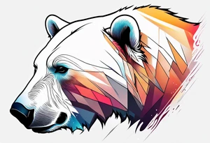 Polar bear in a minimalist but masculine 
 way tattoo idea