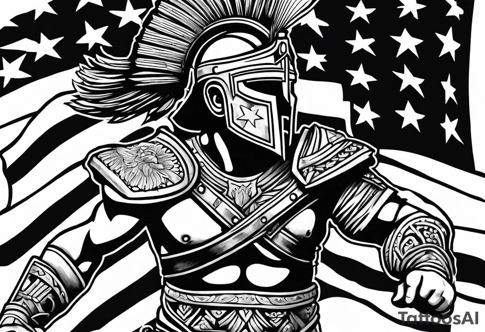 Gladiator on Arizona state flag tattoo idea