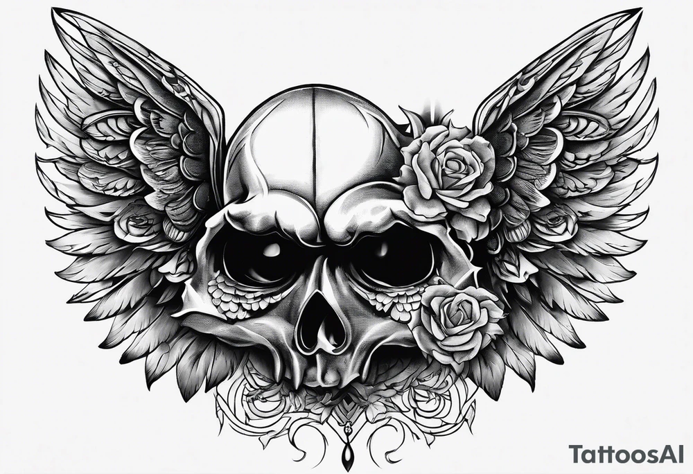See no evil hear no evil speak no evil with angel wings wrapped around them tattoo idea
