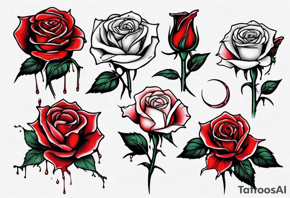 bleeding rose tattoo idea