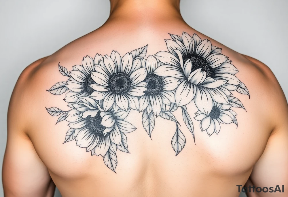 Floral sunflowers, Peony’s, cherry blossoms and Delilah’s. tattoo idea