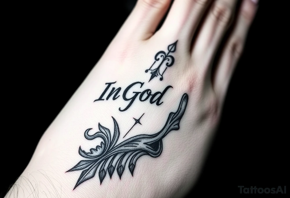 "In God's Hand" dope background tattoo idea