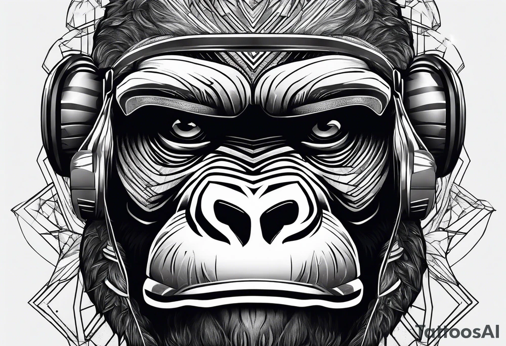 gorilla with a mask tattoo idea