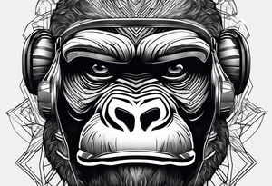 gorilla with a mask tattoo idea