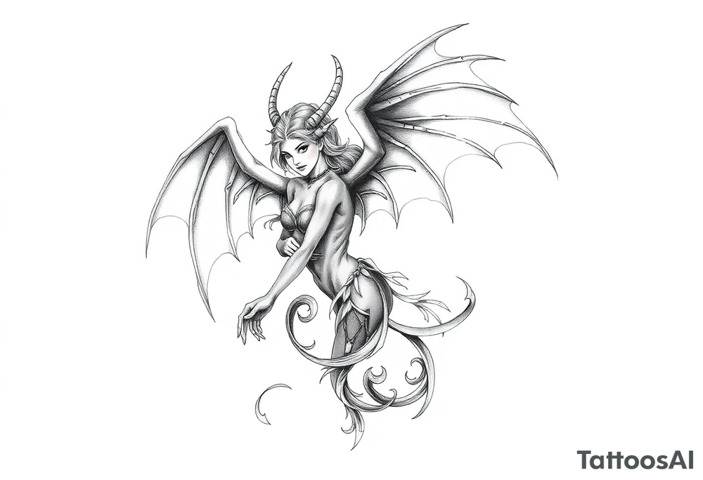 Angel devil tattoo idea