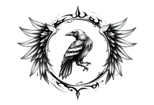 a circular crow tattoo tattoo idea