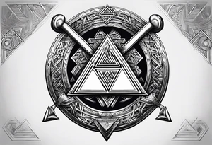 Valhalla shield valknut axe steps tattoo idea