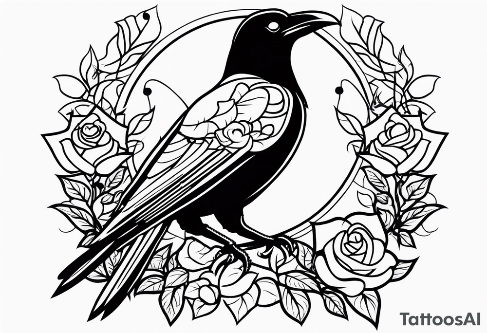 Raven , tribal , light , roses , doll , scary tattoo idea Raven , tribal , light , roses , doll , scary tattoo idea
