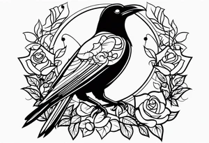 Raven , tribal , light , roses , doll , scary tattoo idea