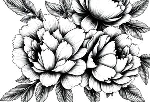ornaments of peonies tattoo idea