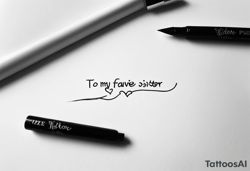 small, delicate tattoo in memory of my sister. fine lines. We used to do puzzle together so I want one puzzle piece.  I want to include her handwritten message I have that says "to my favorite sister" tattoo idea