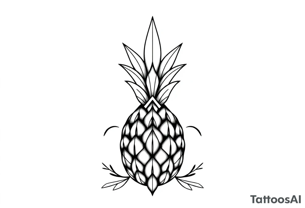 Crown pineapple vagina anus tattoo idea