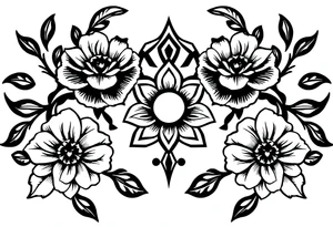 Sleep token logo with gothic flowers tattoo idea