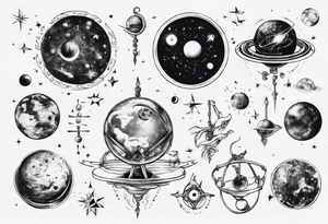 Astronomy, planet, zofiac, libra tattoo idea