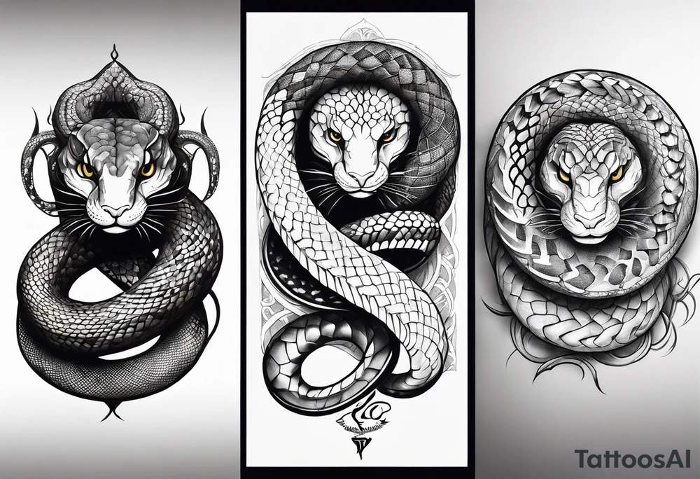 Snakes around the neck tattoo idea